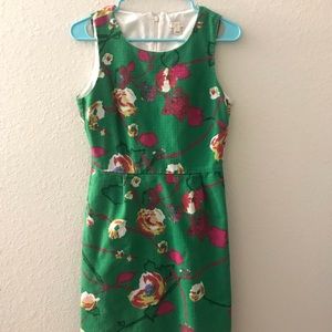 Used J Crew Green Floral Dress